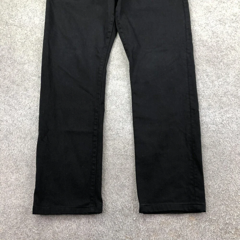 7 For All Mankind Jeans Mens 33x30 Black Dark Wash Regular Straight Denim Luxe
